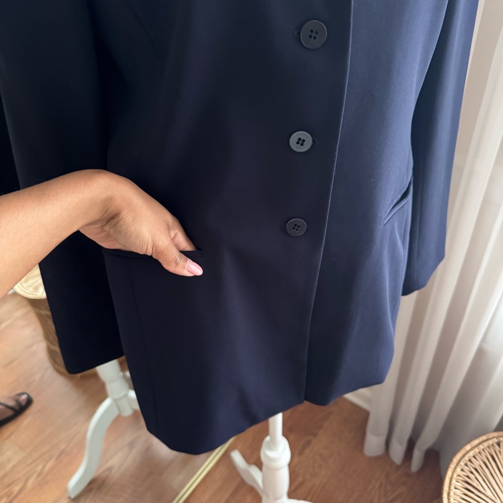 Valerie Stevens Vintage Navy Blue Blazer Size 8 Petite - Picture 8 of 10